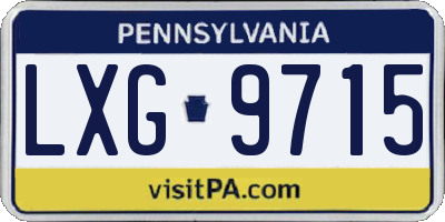 PA license plate LXG9715