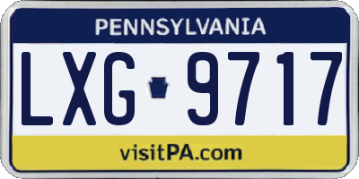 PA license plate LXG9717