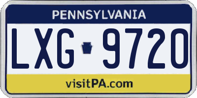PA license plate LXG9720