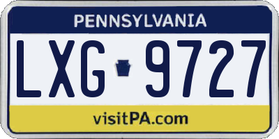 PA license plate LXG9727