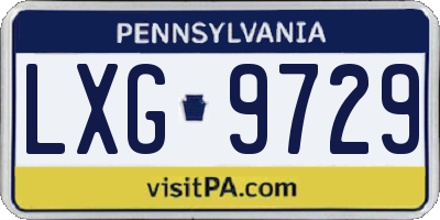 PA license plate LXG9729