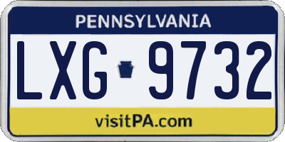 PA license plate LXG9732