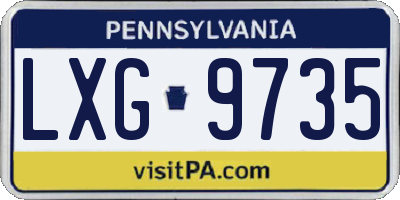 PA license plate LXG9735