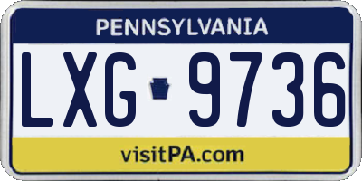 PA license plate LXG9736