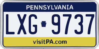 PA license plate LXG9737