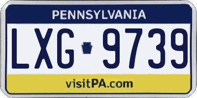 PA license plate LXG9739