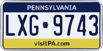 PA license plate LXG9743