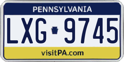 PA license plate LXG9745