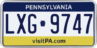 PA license plate LXG9747