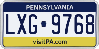 PA license plate LXG9768