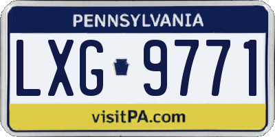 PA license plate LXG9771