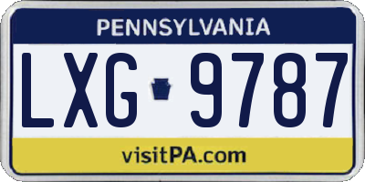 PA license plate LXG9787
