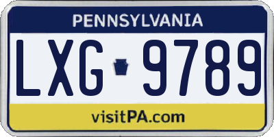 PA license plate LXG9789