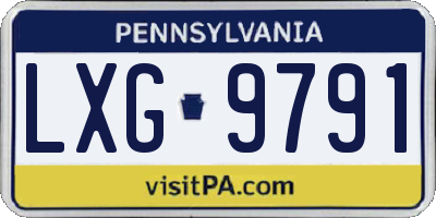 PA license plate LXG9791