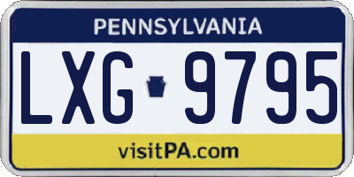 PA license plate LXG9795