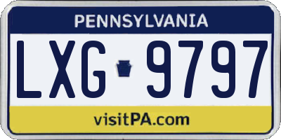 PA license plate LXG9797