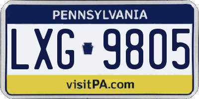 PA license plate LXG9805