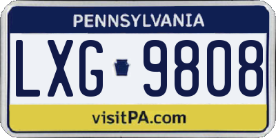 PA license plate LXG9808