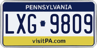 PA license plate LXG9809
