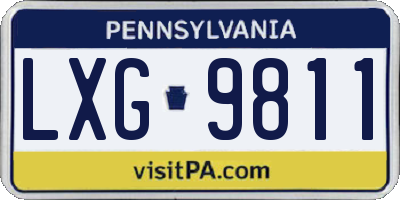 PA license plate LXG9811