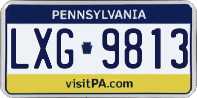PA license plate LXG9813