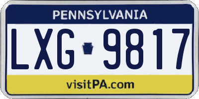 PA license plate LXG9817