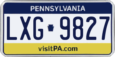 PA license plate LXG9827