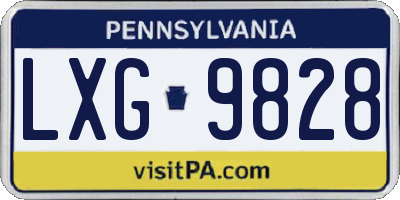 PA license plate LXG9828