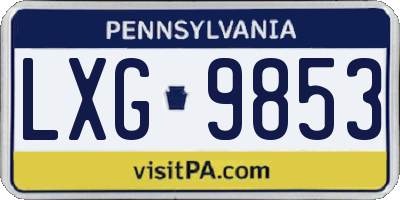 PA license plate LXG9853
