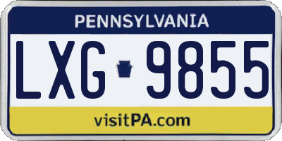 PA license plate LXG9855