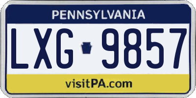 PA license plate LXG9857