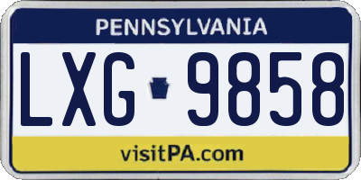 PA license plate LXG9858