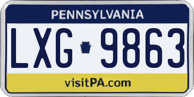 PA license plate LXG9863