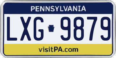 PA license plate LXG9879