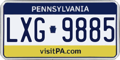 PA license plate LXG9885