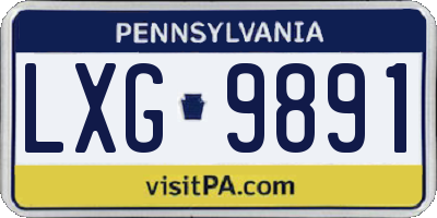PA license plate LXG9891