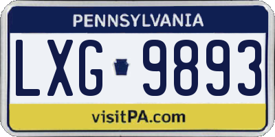 PA license plate LXG9893