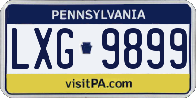 PA license plate LXG9899
