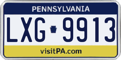 PA license plate LXG9913