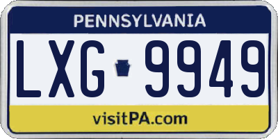 PA license plate LXG9949