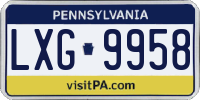 PA license plate LXG9958