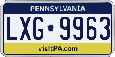 PA license plate LXG9963