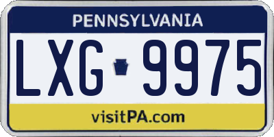 PA license plate LXG9975
