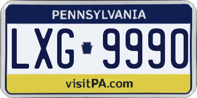 PA license plate LXG9990