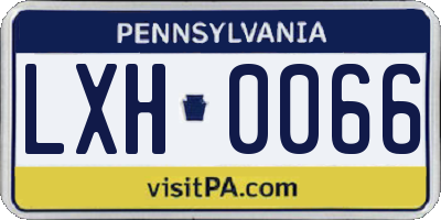 PA license plate LXH0066