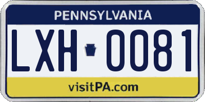 PA license plate LXH0081