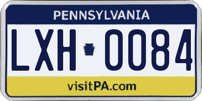 PA license plate LXH0084