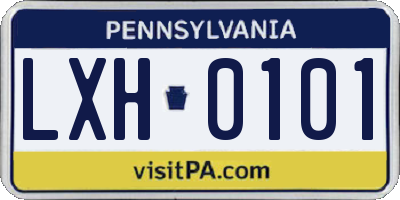 PA license plate LXH0101