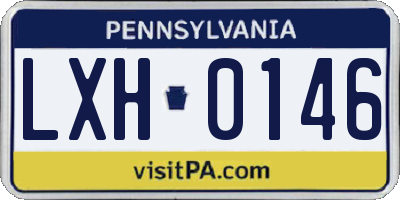 PA license plate LXH0146