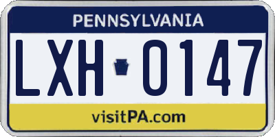 PA license plate LXH0147